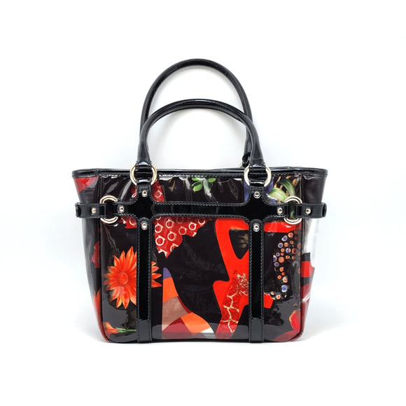 Gorgeous Salvatore Ferragamo FLORAL Nylon/ Leather Trimmed Tote Bag Rare - Picture 1 of 16
